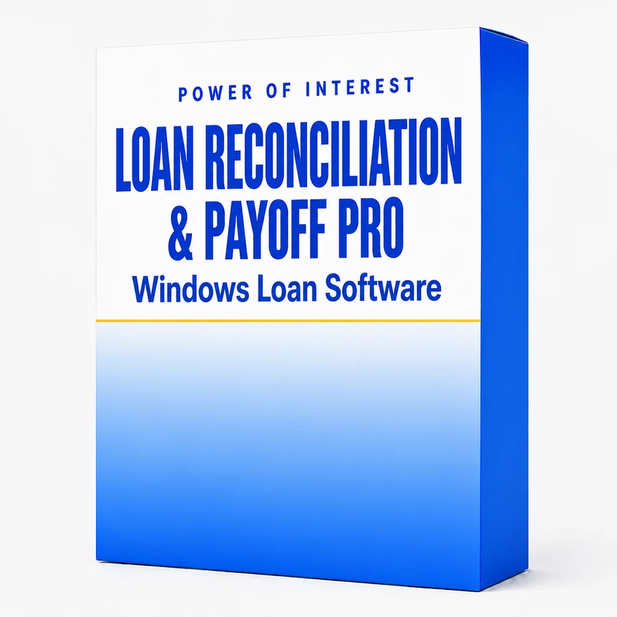 Loan Reconciliation & Payoff Pro software box